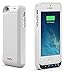 PowerBear iPhone 5SE / 5S / 5C / 5 Extended Rechargeable Battery Case [4000mah] Built in USB Power Bank Capacity (Up to 2.5X Extra Battery) - White [24 Month Warranty and Screen Protector Included]