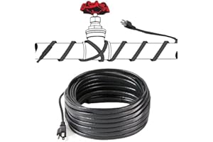 H&G Lifestyles 24FT Heat Tape for Water Pipes, Self-Regulating Heating Cable, Anti Freeze Heat Trace, Freeze Protection for Metal Plastic PVC Pipes and Water Hose, 8 Watts/Foot
