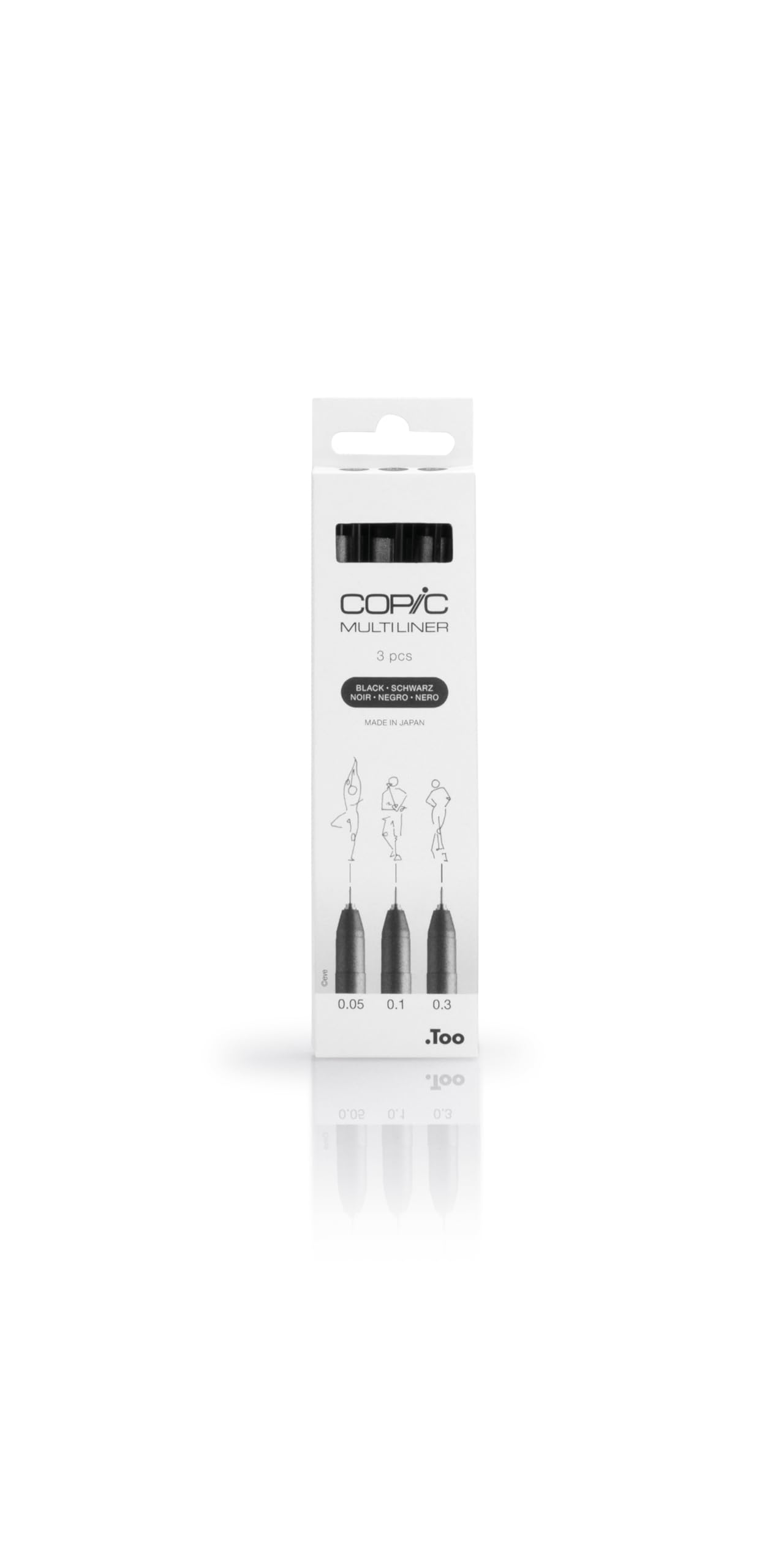 Copic Multiliner, Black, Pack Of 3, Fine, For Art & Crafts, Colouring, Graphics, Highlighter, Design, Anime, Professional & Beginners, Art Supplies & Colouring Books
