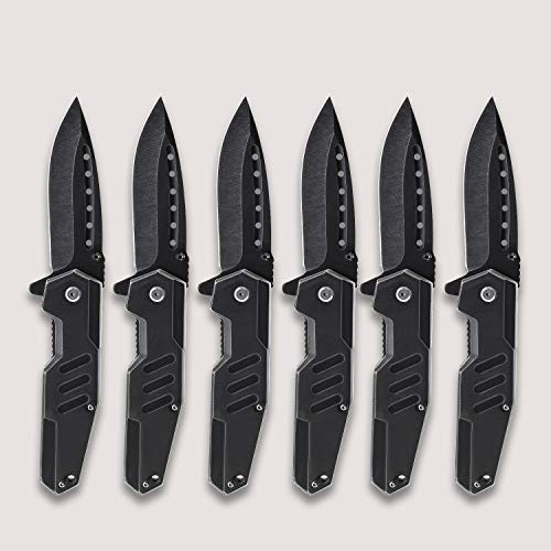Lichamp Tactical Folding Pocket Knife for Men, 6Pack Flip Knife Spring
