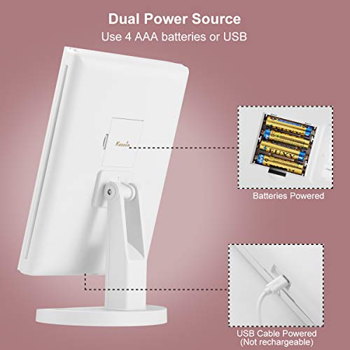 image for KEDSUM LED Tri-fold Lighted Vanity Mirror, 3 Color Lighting Modes Make