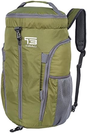 TB TIBAG 35L/40L Packable Lightweight Waterproof Travel Sports Duffel Backpacks Bag (35L, ARMY GREEN)