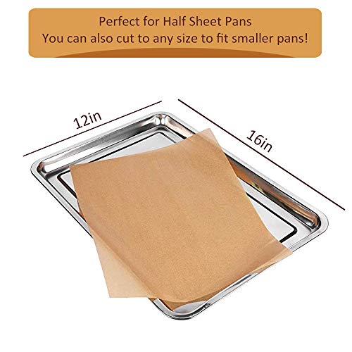 100pcs Unbleached Parchment Paper Baking Liners Sheets, Precut 12×16 inches Non-stick Wax Paper for Cook, Grill, Steam, Pans, Air Fryers, Hamburger Patty Paper