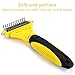 Rosmax Pet Dematting Comb,Grooming Brush Tool for Dogs and Cats,2 Sided Steel Rake Brush for Small Medium and Large Breeds with Medium and Long Hair,Removes Undercoat Mats Tangles