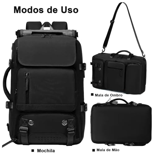 Mochila Reforçada com Compartimentos para Notebook e Tablet – Resistente à Água, USB, Engate de Mala – Masculina e Feminina para Viagem, Trabalho e Dia a Dia