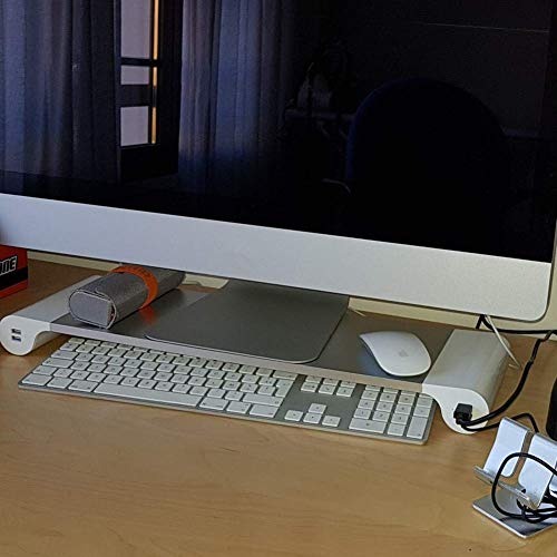 PG Desk Stand Monitor Stand Computer Stand 4 USB Port Charging Keyboard Storage, Aluminum Bracket Convenient Desktop Storage - Thumbnail 6