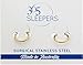 365 SLEEPERS 2PCS 18G Surgical Steel 6mm - 10mm Hinged Hoop Segment Nose Septum Tragus Helix Lip Ring Sleeper Earrings (6mm)