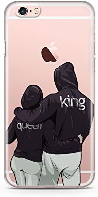 CodeiCases iPhone 7 King And Queen Clear Cover, King And Queen Case Clear Transparent for iPhone
