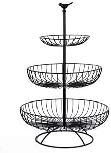 Cesta De Frutas Metálica Frutero 3 Pisos Soporte De Frutas Con Cuencos