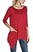 Women's Plus Size 3/4 Sleeve Tunic Tops for Leggings Loose Pocket Shirt (3XL, Red)