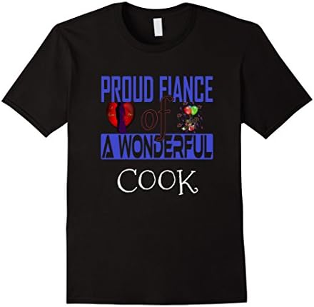 Mens Proud Fiance Cook Shirt Gift Awesome TShirt Small Black