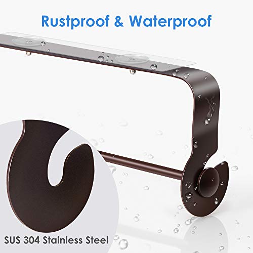 ODesign Adhesive Paper Towel Holder Under Cabinet for Kitchen Bathroom SUS 304 Stainless Steel Wall Mount No Drilling - Brown