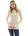 PattyBoutik Women Cotton Blend Crewneck Cable Knit Sweater (Heather Beige Medium)