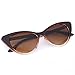 Super Cateyes Vintage Inspired Fashion Mod Chic High Pointed Cat-Eye Sunglasses (Brown)