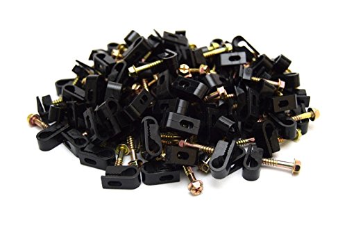 Best Connections 100 pcs Single Black Mounting Flex Clips w/ Strain Relief Screw RG6 RG59 - Thumbnail 2