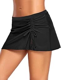 Falda de natación elástica con abertura lateral y cintura media para dama