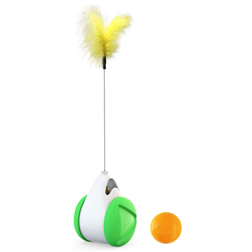 Alnicov Cat Toys Interactive Ball,Balanced Cat Toy with Ball for Indoor Cats Ball with Wheels Automatic Rotating Rolling Balls Balance Swing IQ Training Toy for Cats