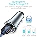 QC3.0 Car Charger,Aluminum Quick Charge Dual USB Car Charger 30W USB Cigarette Lighter Adapter Fast Charging Compatible Galaxy S9/S8/Note9/Note8, iPhone Xs Max/XR/X/8, LG, Nexus, Tablet(Grey)　