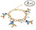 FY 2 Pcs Unicorn Bracelets Rainbow Unicorn Charm Bracelet For girls kids
