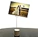 Jimcoser Rustic Real Wooden Base Place Card Holders Iron Wire Picture Picks Clip Holder Stand for Wedding Table Name Number Photo Card Memo Holder Party Decorations(10 Pack)