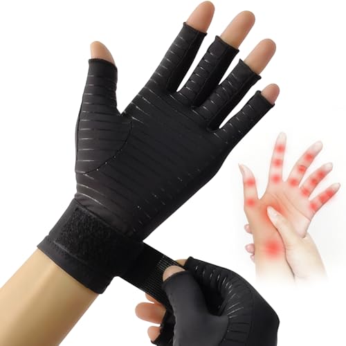 Guantes de Compresión para Artritis - Guantes de Artritis para Mujer, Reumatoide Tunel Carpiano Manos Dedos Alivia Dolores y Rigidez de Manos, Suave Arthritis Gloves para Mujere y Hombre