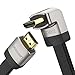 UGREEN HDMI Right Angle Cable 90 Degree Elbow Flat HDMI Cord 4K Ultra HD 3D 1080P, Ethernet and Audio Return ARC Compatible for Nintendo Switch Xbox Playstation PS3 PS4 PC Laptop TV (6FT)