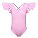 BAOHULU Girls Flutter Ruffle Non Tutu Style Short Sleeve Ballet Leotard Dance 3-14 Years