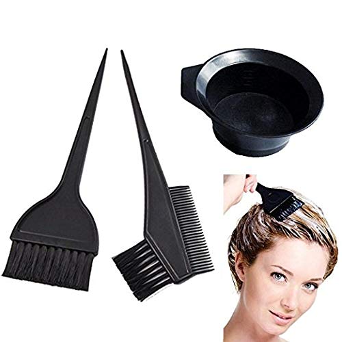 Cotton Fly 3 Pcs Professional Salon Hair Coloring Dyeing Kit - Dye Brush & Comb/Mixing Bowl/Tint Tool by Marketing Eye USA Inc.