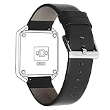 Henoda for Fitbit Blaze Bands Leather Small Black Bracelet Strap Smart Fitness Watch Band Women Men