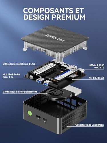GMKtec G3 Pro Mini PC with Intel Core i3-10110U (Better Than 4300U/N150/N95), 16GB DDR4 RAM (Dual Channel), 256GB PCIe SSD, Micro Computer 2*HDMI 4K/USB 3.2/WiFi 6/BT 5.2/2.5GbE LAN