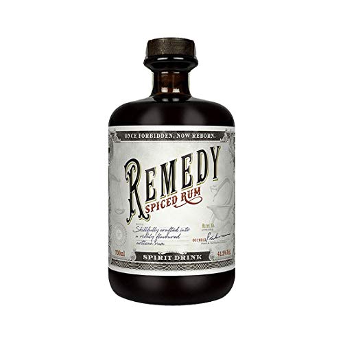 Remedy Spiced Rum inkl. Glas und 2 Glasdrinkhalme (0,7l) – Bild 3