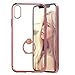 iPhone X Case, Thin Clear Luxury TPU Rose Gold Bumper Case Cover with Built-in Ring Grip Holder for Apple iPhone X - Rose Gold