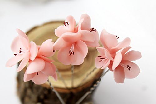 Cherry blossom bridal hair pin, Set of 3, Bridal pink Hair Pins, Flower hair pin, Rustic wedding, Bridal Hair Pins, sakura, cherry wedding