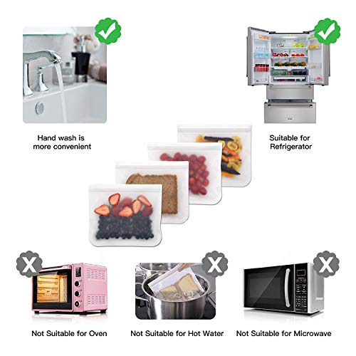 10 Pack Seal Reusable Storage Bags, Food Preservation storage Bags/Food Grade/Versatile Preservation Bag Container for Food snacks, Lunch sandwiches, Fruit, Make-up, Stationery, Travel Storage - Thumbnail 3