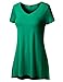 Thanth Womens Short Sleeve Comfy Loose Fit Long Tunic Top With Various Hem, XL