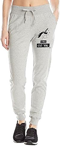 I Will Cut You Unicorn Custom Closed Bottom Sweatpants With Side Pockets Funny Athletic Pants For Girls Black