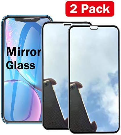 2 Pack【Mirror Effect】Heromck Compatiable With iPhone Xr Glass Screen Protector iPhonexr rx Tempered-glass XPhone ipone 10R Xrscreen Protectors Apple X R 10 10Xr Protective Film 【3D Curved】【9H Hardness