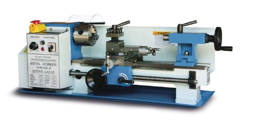 Baileigh PL-712VS Variable Speed Bench Top Lathe, 60Hz 110V, 0.75hp Motor, 7" Swing, 3/4" Bore, 12" Bed Length
