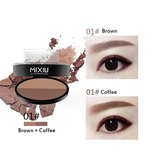 YABINA Eyebrow Stamp 3 Shapes+ 2 Tone Powder for Perfect Natural-looking Eyebrows Enhancer (Brown/Coffee)