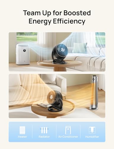 DREO Ventilador de Escritorio para Habitación, Ventilador Portatil con 3 Velocidades, Flujo 21,3m, Ventilador Silencioso 28dB, Ajuste Vertical Manual de 120°, Ideal para Hogar, Oficina Cocina, Negro