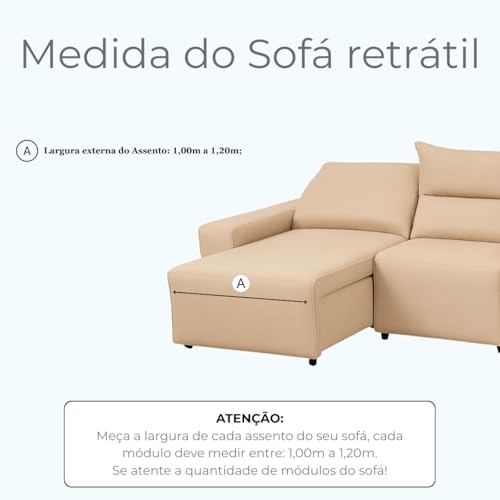 Capa Protetora de Sofá Retrátil Reclinável 3 Módulos King em Malha Gel Lisa Cobre Braço Completo (Tabaco)