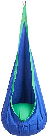Gemeinsa Kid Swing Seat Hammock Child Pod Hanging Chair Indoor Outdoor Nook Tent (Blue)
