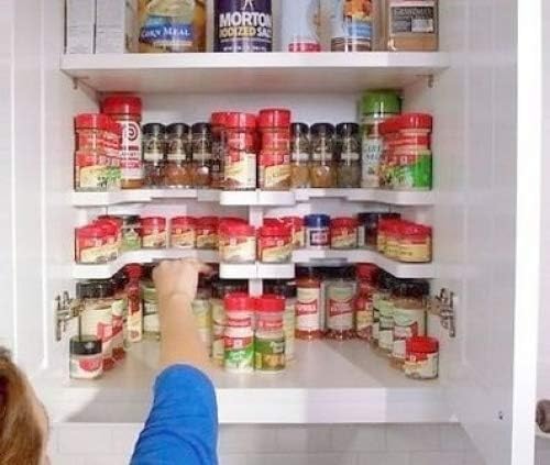 Vinallo Stackable Kitchen Shelf Spice Rack Spicy Jars Organiser Pantry Storage