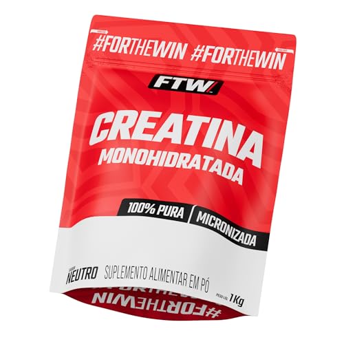 Creatina Pura1KG Refil Monohidratada FTW - Sem sabor Explosão de Energia, Força e Resistência - Absorção Rápida para Ganho de Massa e Performance