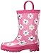 Hatley Little Girls Flower Heart Garden Rain Boots, Pink, 10