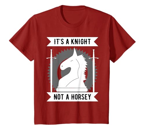 Strategy Sport Tshirts & Apparel Chess Player / Lover Funny Joke - It's A Knight Not A Horsey Unisex Adult Black Long Sleeve Classic Fit Cotton T-Shirt