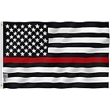 ANLEY [Fly Breeze] 3x5 Foot Thin Red Line USA Flag - Vivid Color and UV Fade Resistant - Canvas Header and Double Stitched - Honoring Firefighter Flags Polyester with Brass Grommets 3 X 5 Ft