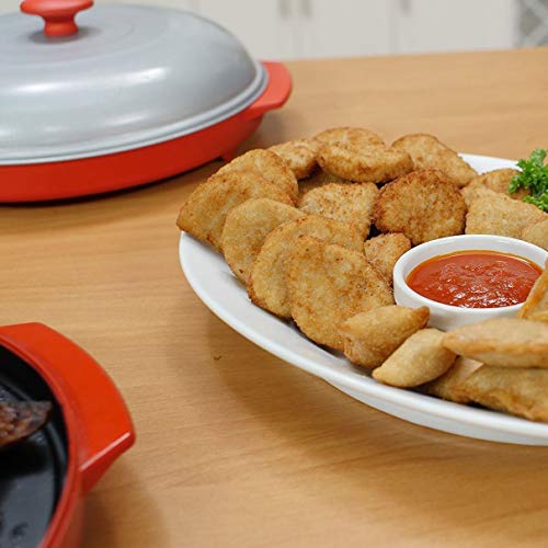 Roasting Pan Microwave Grill Pan Microwave Crisper Plate with Lid for Kitchen Microwave Cooking Grilling Oven Use - Thumbnail 5