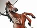 Brown Stallion Horse Table Lamp W/Nature Print Shade