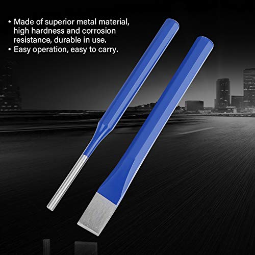 Aufee Punch and Chisel Set, 12PCS Punch Set Chrome-Vanadium Steel Tool for Marking Soft Metal, Leather, Etc